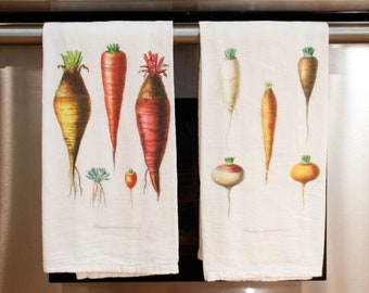 Root Vegetables Flour Sack Towels