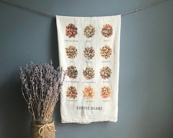 Coffee Beans  Flour Sack Towel