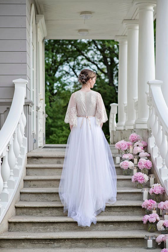 Rustic chic cheap wedding dress