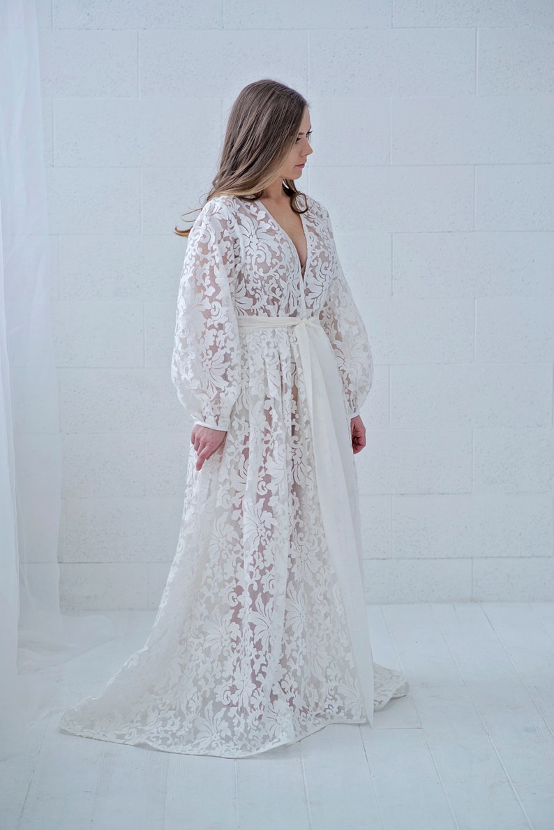 Dressing Gown Bridal Robe Wedding Robe Bridal Morning Prep Etsy