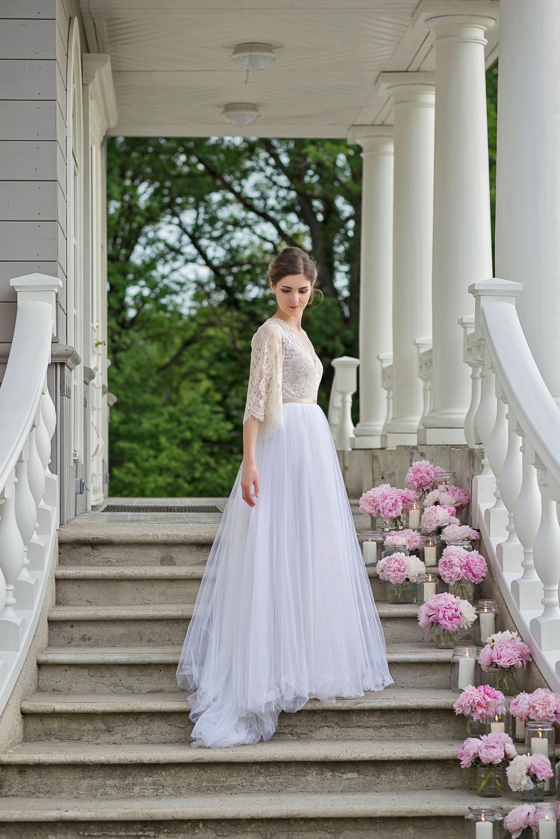 Boho Wedding Dress For Country Wedding Rustic Bridal
