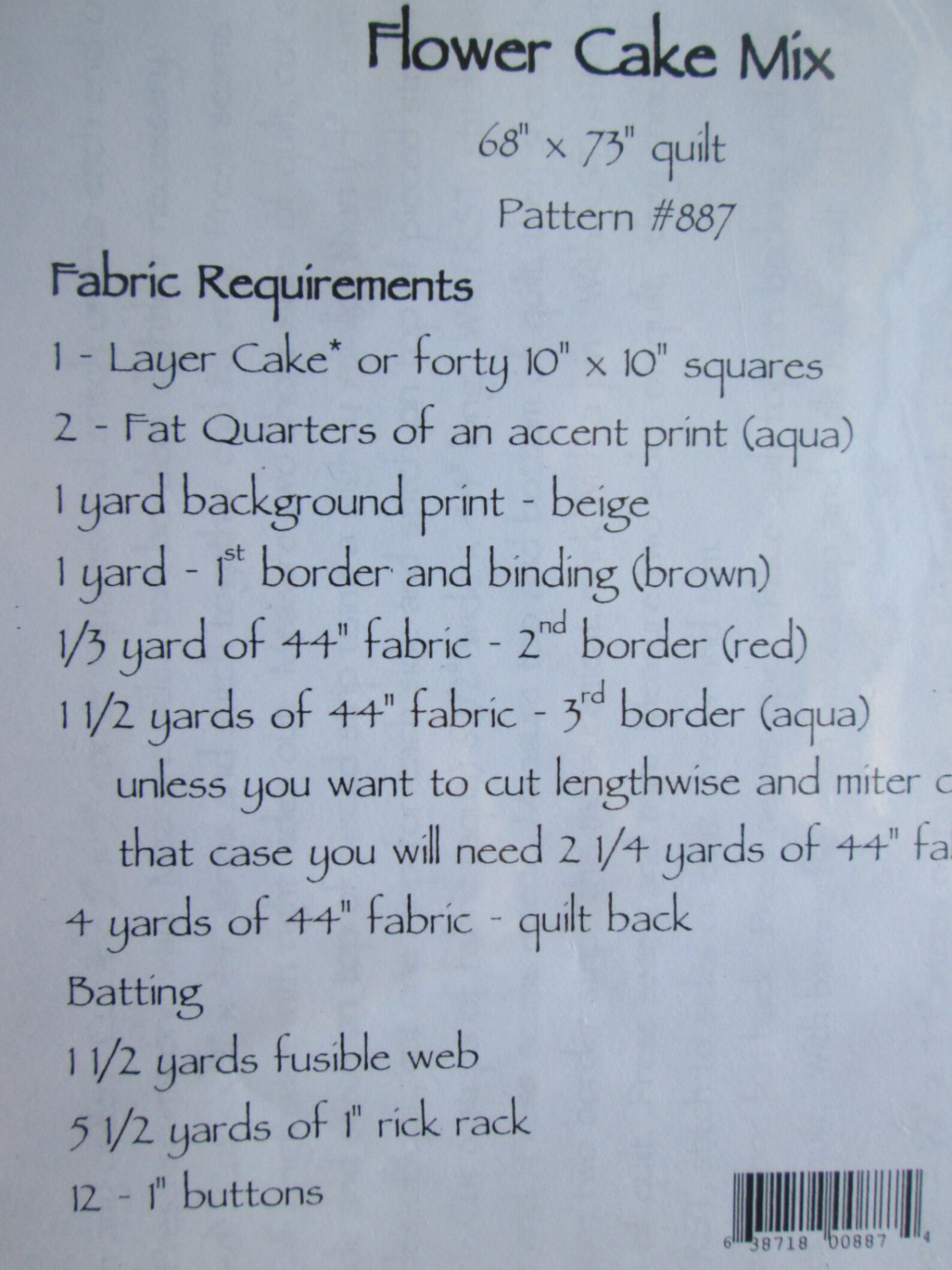 Flower Cake Mix Quilt Pattern by Cotton Way Etsy