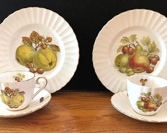 Setting For 4 Vintage 1960's Royal Tuscan Fine Bone China