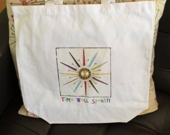 Color Me Mid Century Clock Tote!! Time Well Spent!!