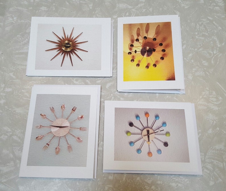 Mid Century Note Cards/ Pack of 4 It's About Time image 1