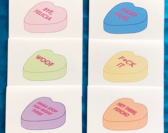 Bitter Candy Hearts Valentines Stationery Cards