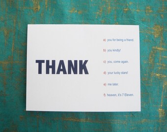 Thank You Fun Interactive *Single* Notecard