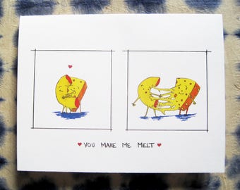 Macaroni and Cheese You Make Me Melt Valentines *Single* Card