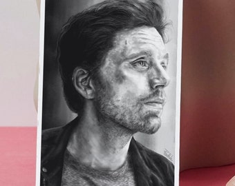 Sebastian Stan Digital Charcoal Portrait [PRINT]