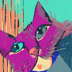 Abstract Cat PRINT image 2