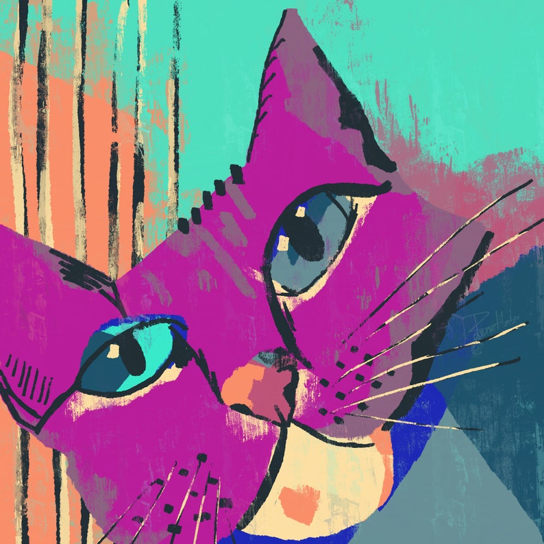 Abstract Cat PRINT image 2