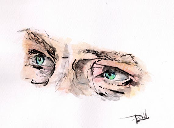 Benedict Cumberbatch Eyes Watercolour Print Etsy