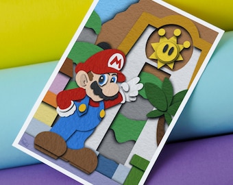 Mario Sunshine - Digital "Paper" Collage [PRINT]
