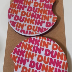 Dunkin&#39; Donuts Car Coasters: Neoprene Cup Holder Coasters - Set of 2