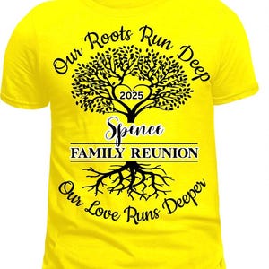 Anpassad familjeåterförenings-T-shirt "Våra rötter går djupt"