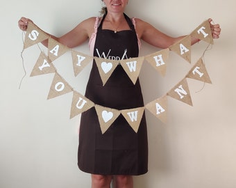 Personalised Bunting Any Mesage Birthday Party Bunting Wedding Banner Mr Mrs Hen