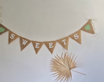 Sweet Table Bunting,  Sweet Sage Green Wedding decor