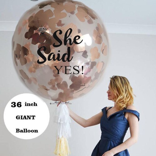 Giant Confetti Balloon / Rose Gold Heart Confetti Balloon / - Etsy
