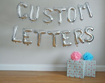 Custom Balloons Personalised  Letters Numbers Symbols Words Name Custom Balloons Banner Customize Your Phrase Birthday Party Hen Baby