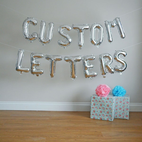 Custom Balloons Personalised  Letters Numbers Symbols Words Name Custom Balloons Banner Customize Your Phrase Birthday Party Hen Baby