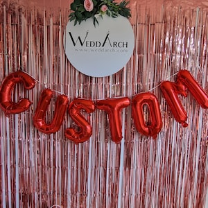 Globos personalizados Cualquier palabra Globos con letras rojas Globo personalizado Nombre Fiesta de cumpleaños Despedida de soltera Aniversario 9 colores disponibles.