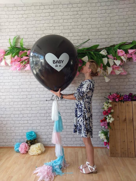 Giant 36" PRINTED GENDER REVEAL BALLOONS 'Blue Or Pink What Do You Think?' 91cm 