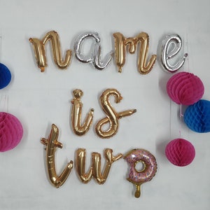 Any Message Script Balloon Letters / Name Balloons / Personalized Balloons / Second Birthday
