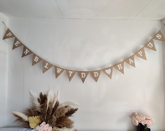 PENBLWYDD HAPUS, Birthday Welsh birthday Banner