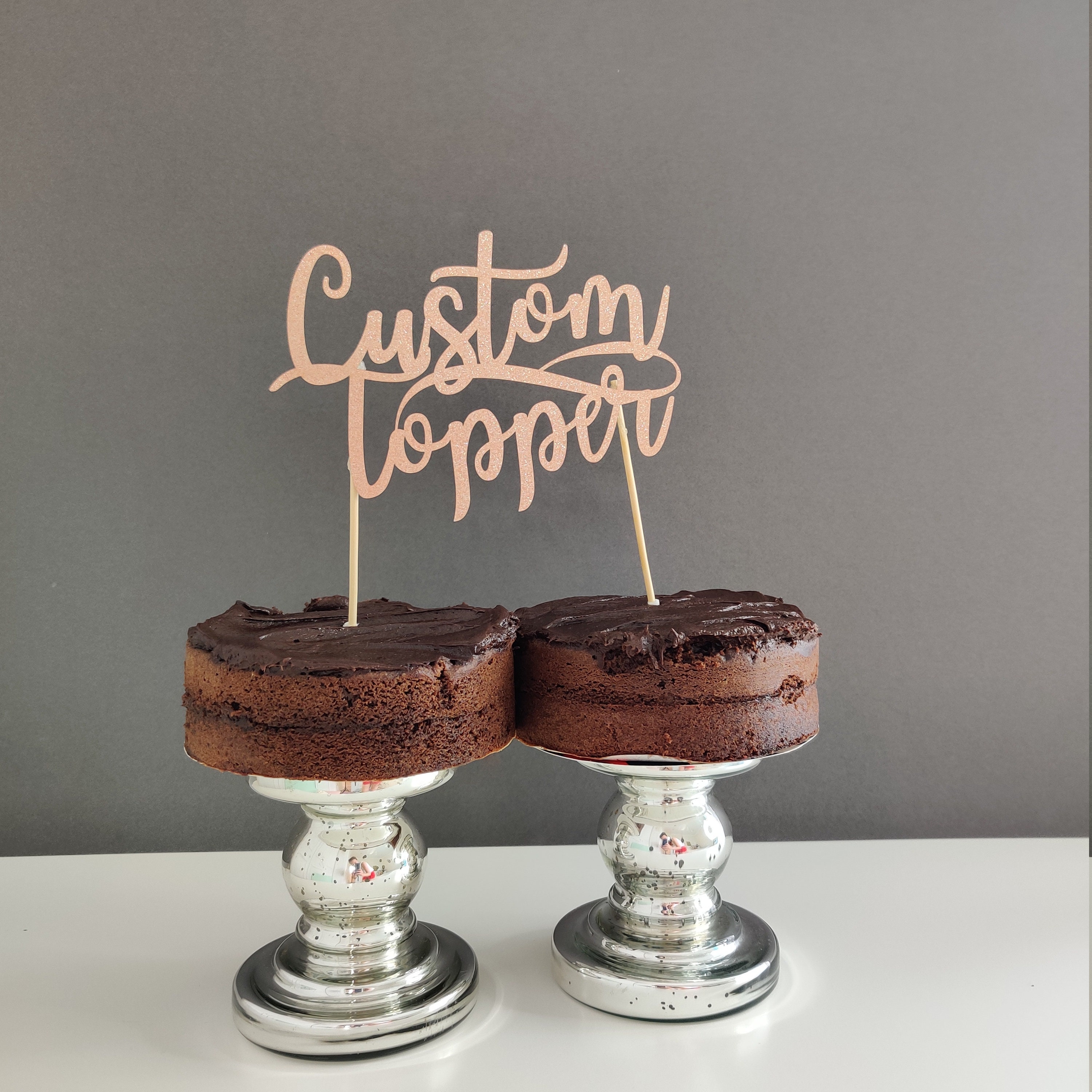 Custom Cake Topper Any Words Cake Topper gold Glitter  Etsy UK