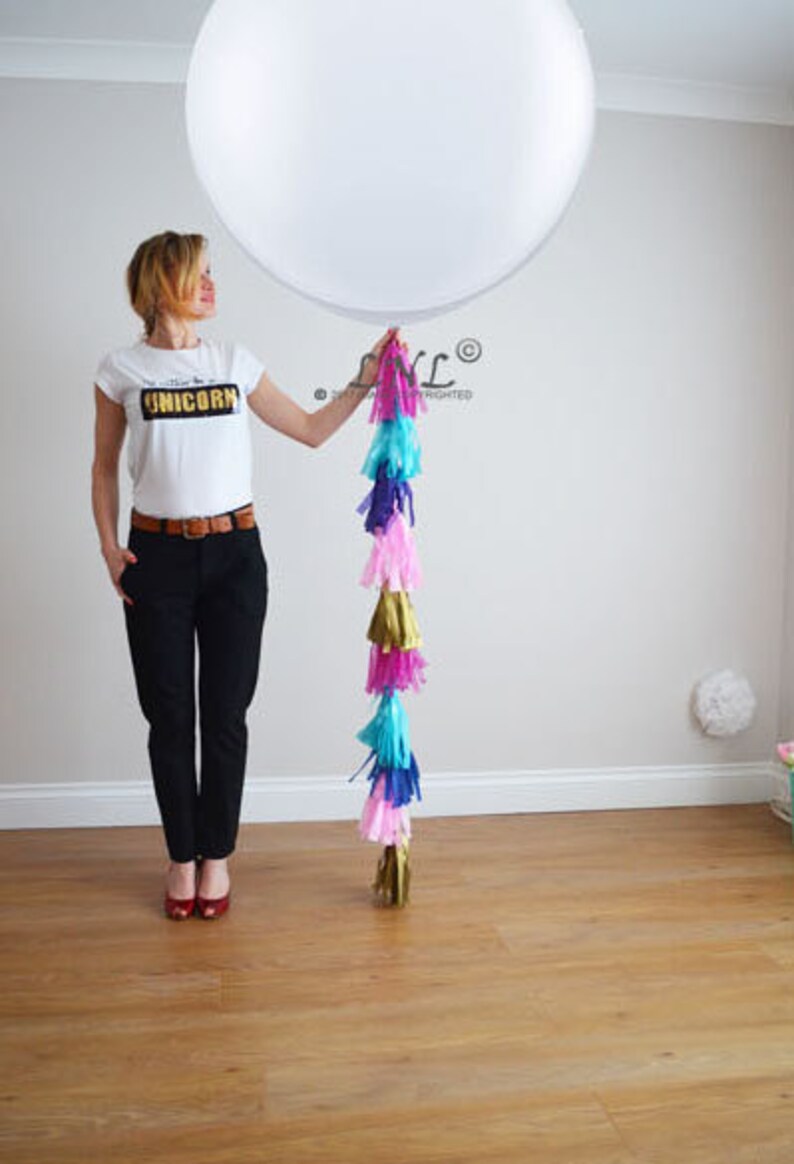 Goldpinkblue Balloon Tail Garland Kit HUGE 36 Inch Etsy