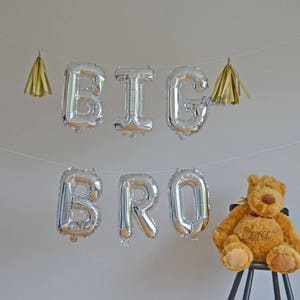 Globos con letras de Big Brother, pancarta de globos de aluminio, cumpleaños, baby shower, anuncio de bebé