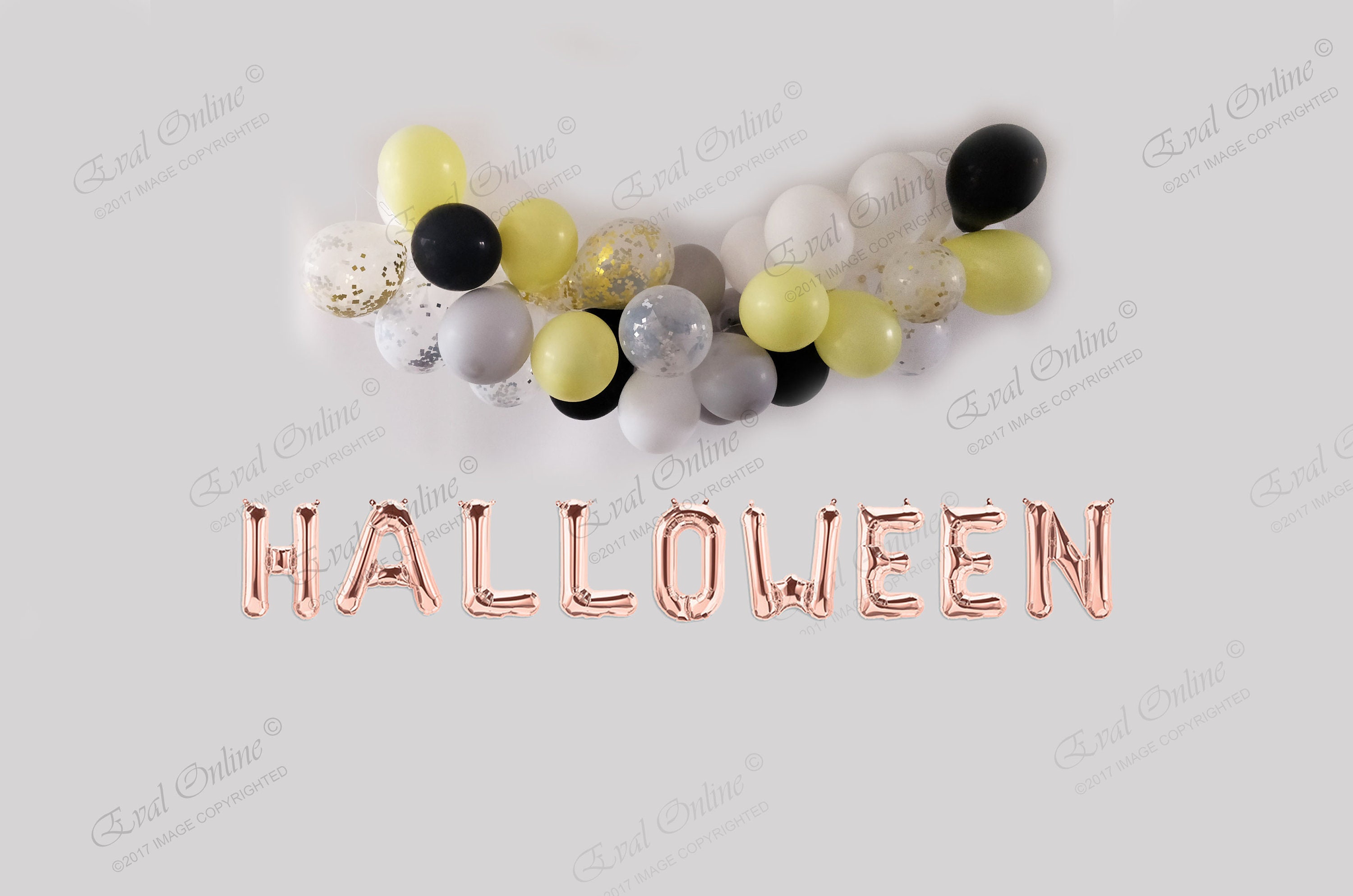 Halloween Decor Balloon Banner 16 " Rose Gold Silver Scary Decor Letters Air 