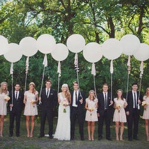 Set of 6 White HUGE 36&quot; inch Balloon Latex Round Balloons Big Latex Balloon Wedding Wedding Decor & Party Balloon Supplies