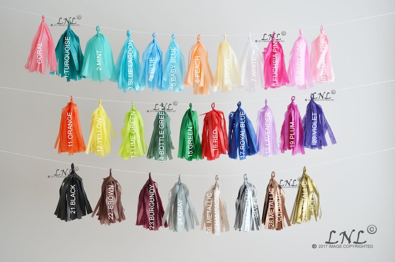 Custom Garland Style Paper Tassel Garland Tissue Tassel Garland Tassels image 2