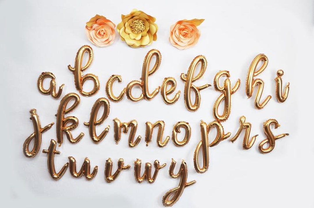 Personalised Balloon Name Letter Cursive Balloons Banner Script Letters ...