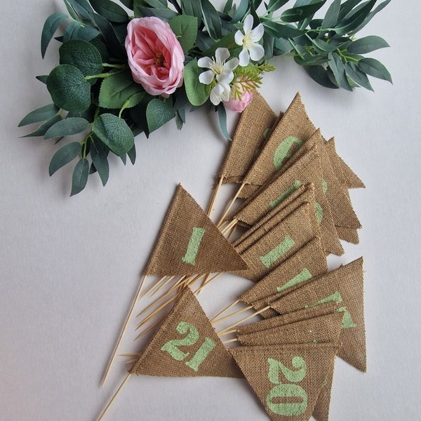 Burlap Table Numbers - Etsy