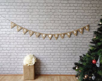 Personalised Bunting Custom Any Message Hen Birthday Anniversary Baby
