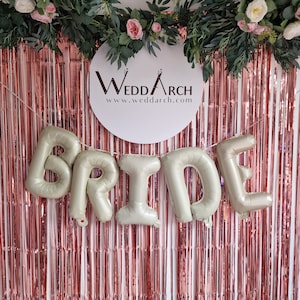 Banner con lettere e palloncini avorio Boho per la sposa, addio al nubilato e celibato