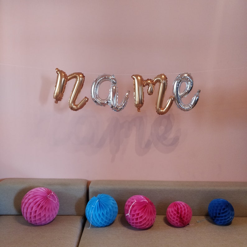 Any Name Message Script Balloons / 14 Foil Balloon Etsy