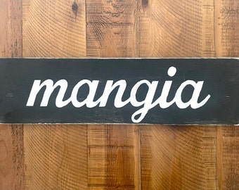 Mangia Hand-Painted Kitchen Sign