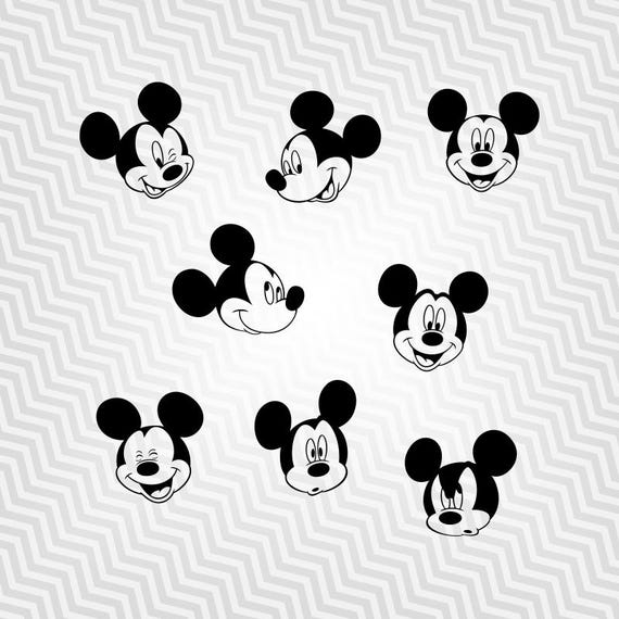 Mickey Mouse Outline Cutout Vector art Cricut Silhouette | Etsy