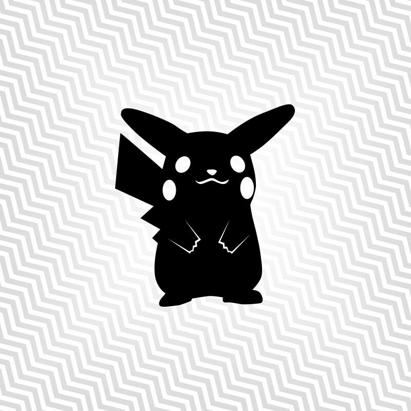 Download Pikachu, Pokemon, Outline, Cutout, Vector art, Cricut, Silhouette Cameo, die cut, instant ...