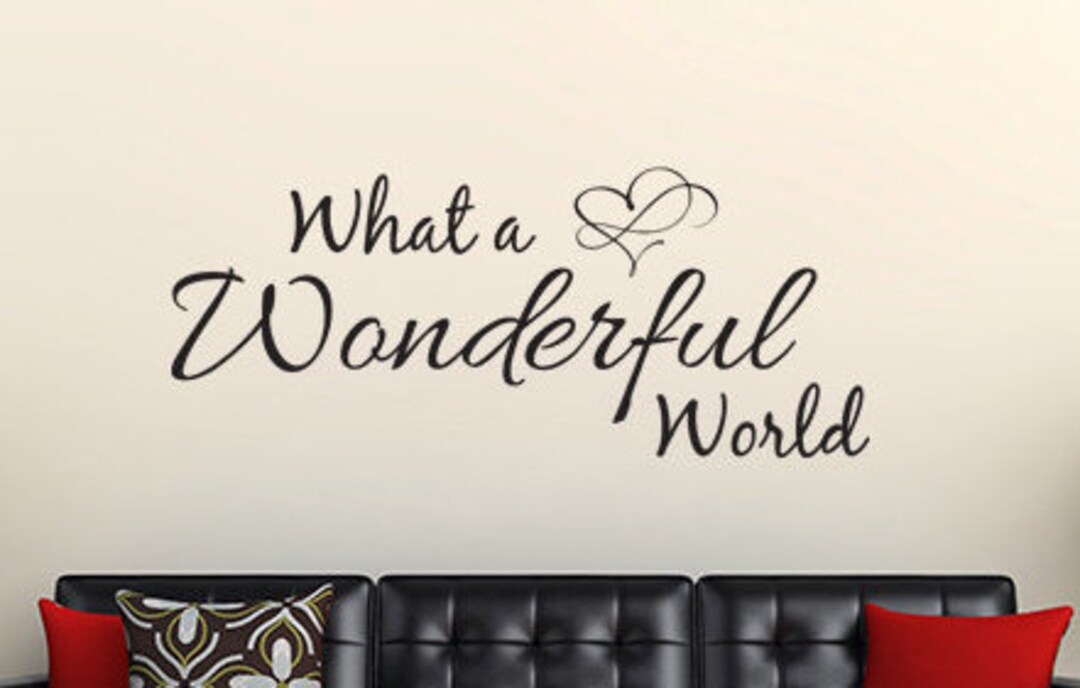 What a Wonderful World Vinyl Wall Decal Bedroom Living Etsy