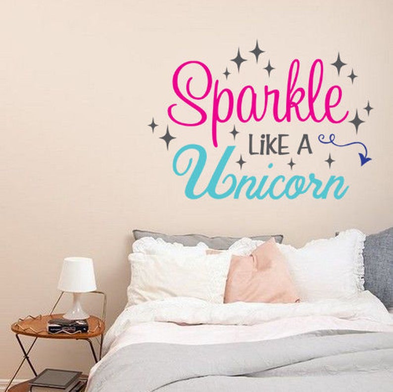 Sparkle Like a Unicorn Vinyl Wall Decal Nursery Bedroom Etsy