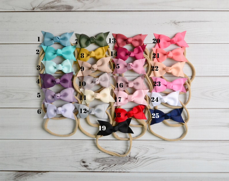 Pick any Bow Nylon headband baby headband newborn baby infant headband newborn photo prop toddler headband 2 ribbon bow headband