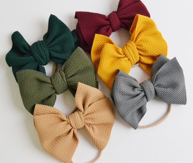 Nylon Bow Headband Big Bow Headbands Fall Bow Headband One Etsy