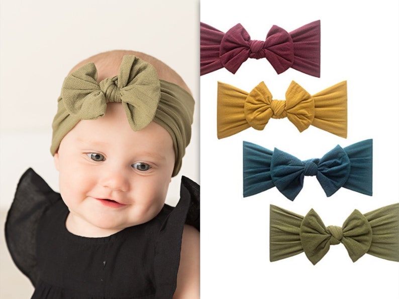 knot bow baby headband baby hair bows baby headwrap Nylon Headbands CLASSIC KNOT newborn headbands baby turban
