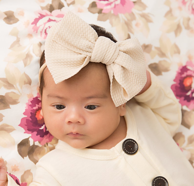 Baby Headband Big bow nylon headband thin nylon newborn Etsy