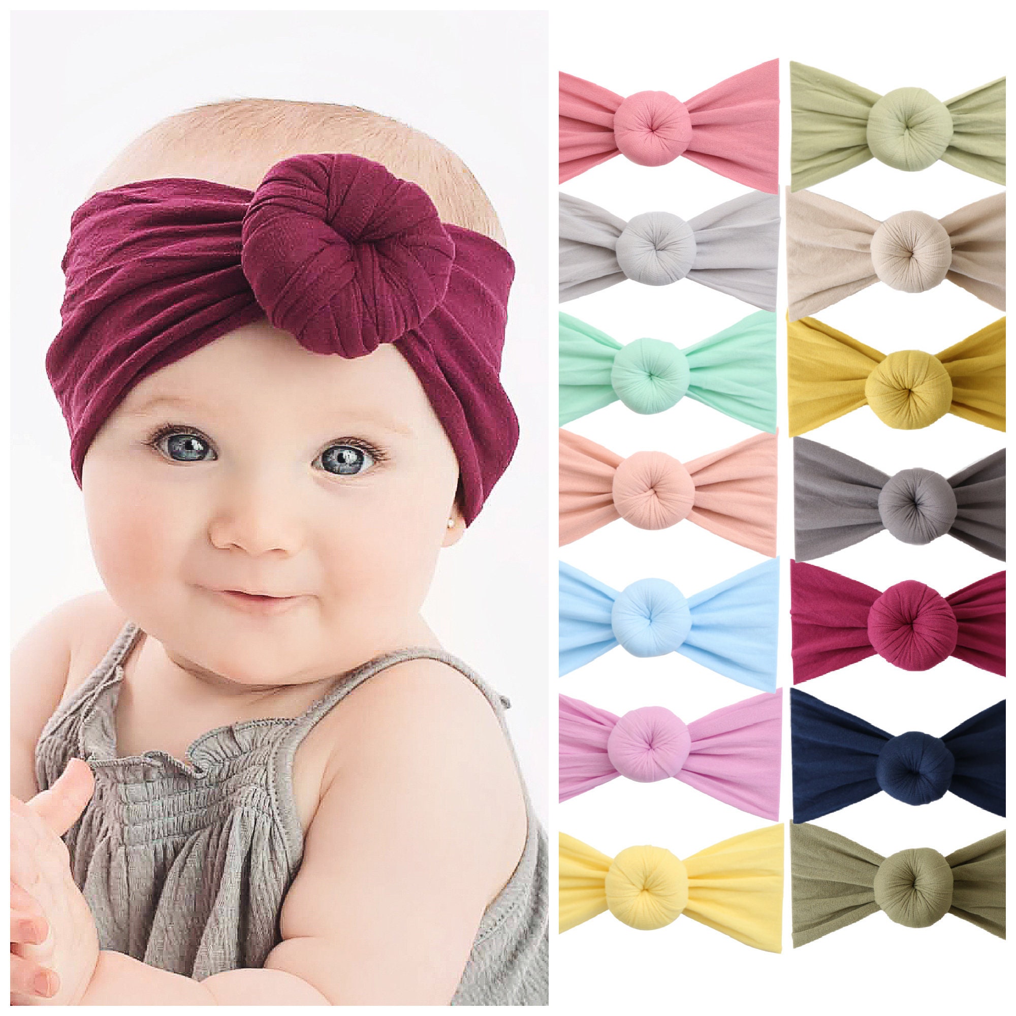Nylon Baby Turban Baby Headband Wide Nylon Headband Baby Etsy