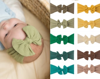 Nylon Baby Stirnband, Knoten Schleife Kopf wrap, Nylon Baby Stirnband, Neugeborenen Stirnbänder, breites Nylon Stirnband, Baby Shower, CLASSIC KNOT Kopftuch